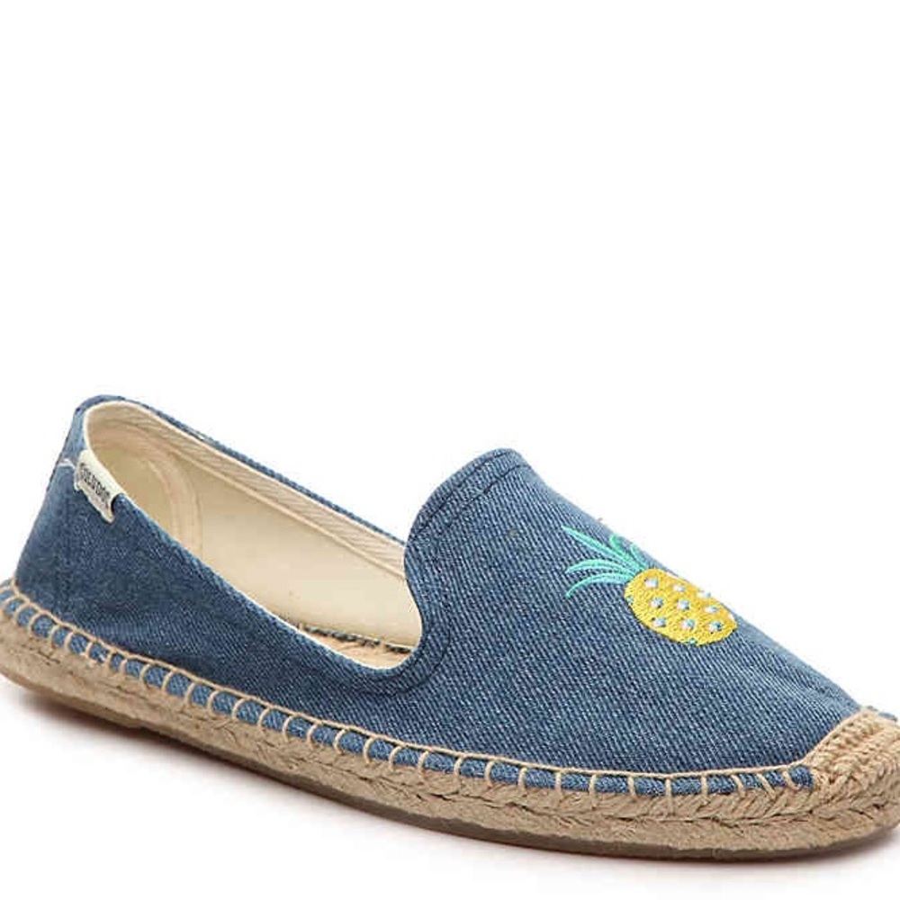 New Soludos denim pineapple slip on - Picture 2 of 4